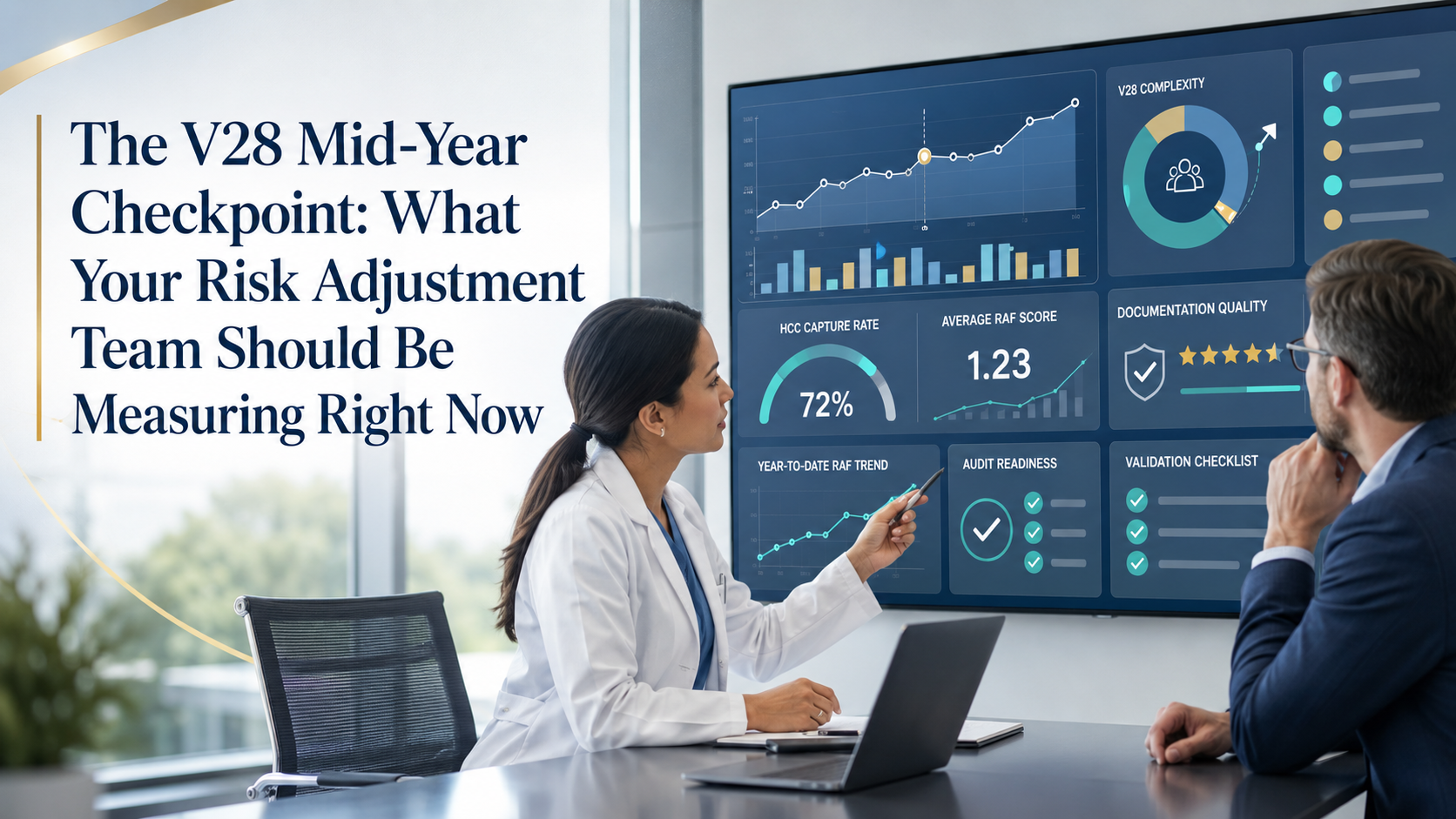 What should risk adjustment teams measure mid-year under V28?